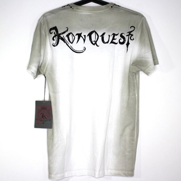 Konquest Mens Small Swarovski Crystals Studded Y2K Style T-Shirt NEW A1577 - Picture 8 of 8